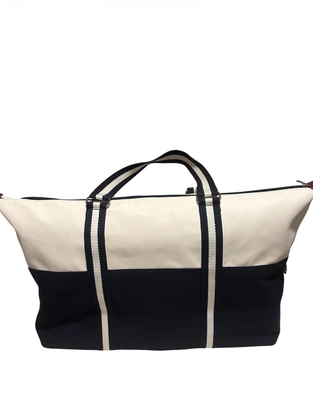 Ralph Lauren Navy and Cream Canvas Duffel Bag - Picture 2 of 2